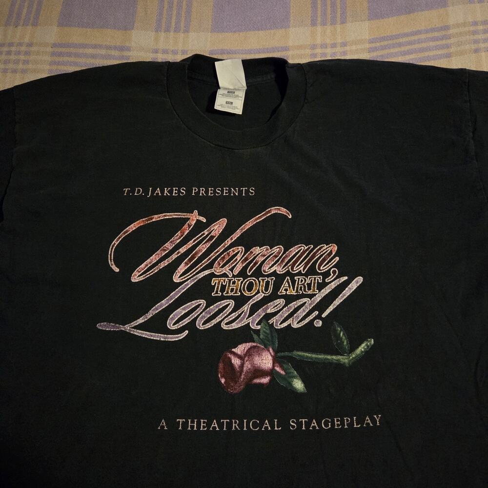 Vintage T.D. Jakes Woman Thou Art Loosed Jesus Gospel Graphic T-Shirt Size XXL